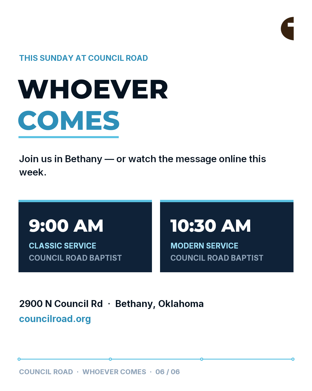 CTA — This Sunday