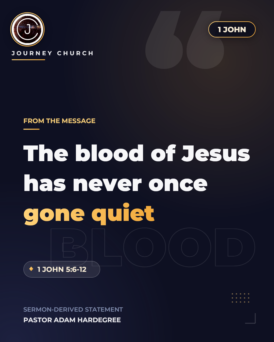 The blood of Jesus has never once gone quiet.