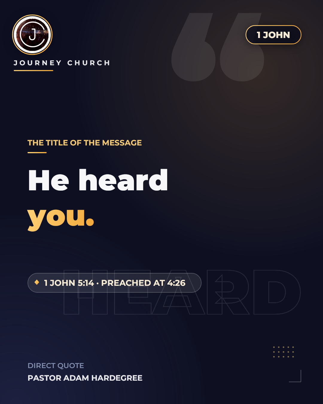 He heard you.