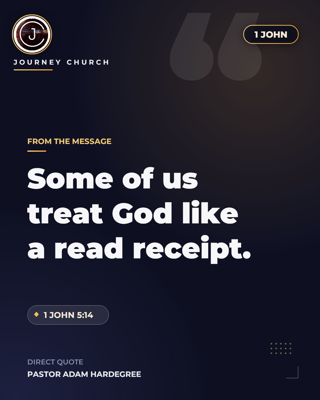 Some of us treat God like a read receipt.